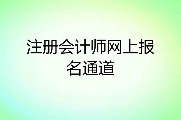 注册会计师网上报名通道