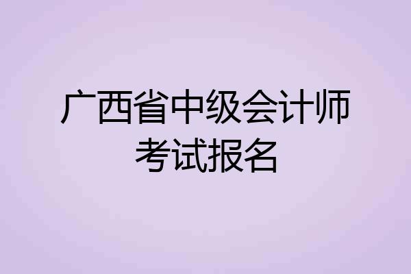 广西省中级会计师考试报名