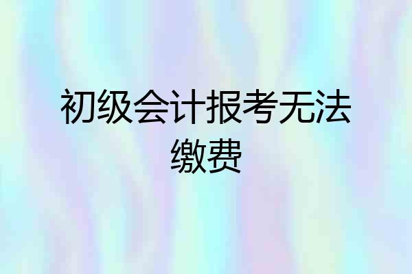 初级会计报考无法缴费