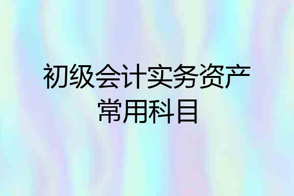 初级会计实务资产常用科目