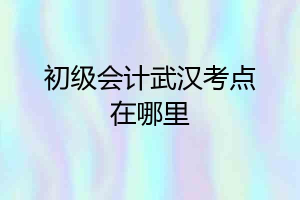 初级会计武汉考点在哪里