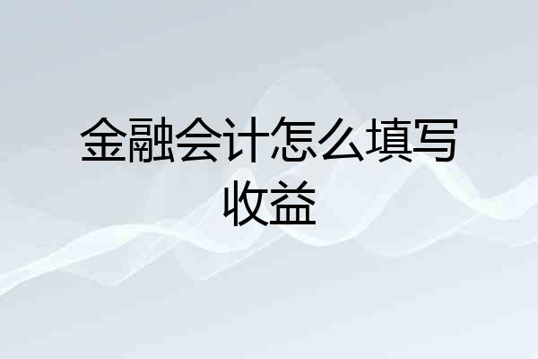 金融会计怎么填写收益