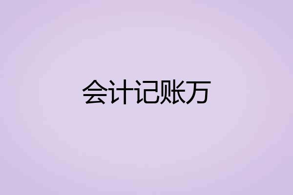 会计记账万