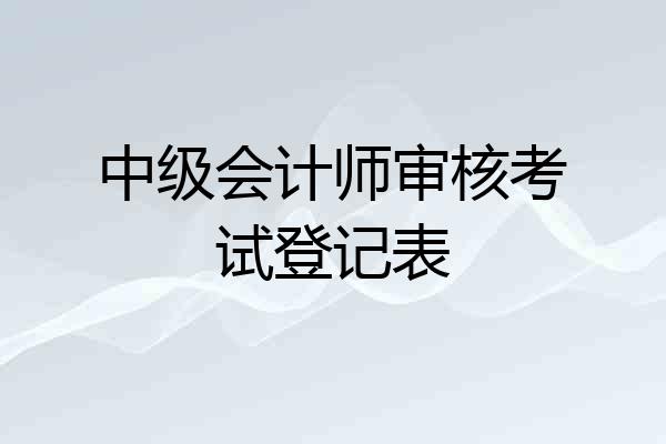 中级会计师审核考试登记表