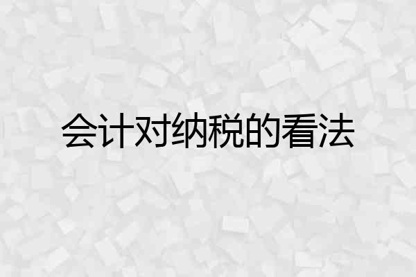 会计对纳税的看法
