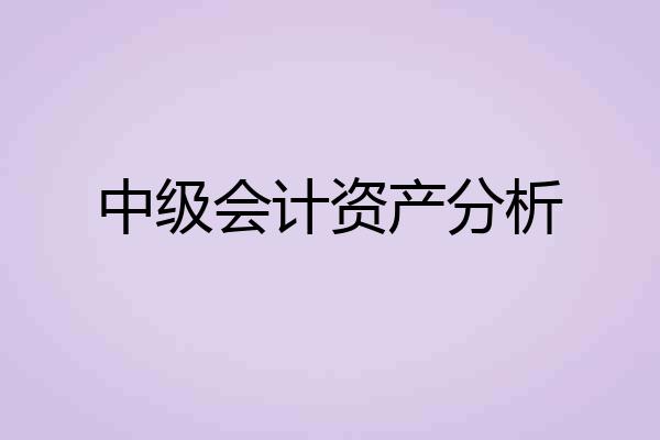 中级会计资产分析