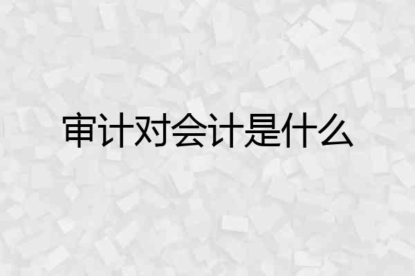 审计对会计是什么