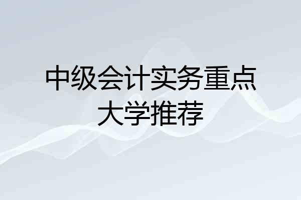 中级会计实务重点大学推荐