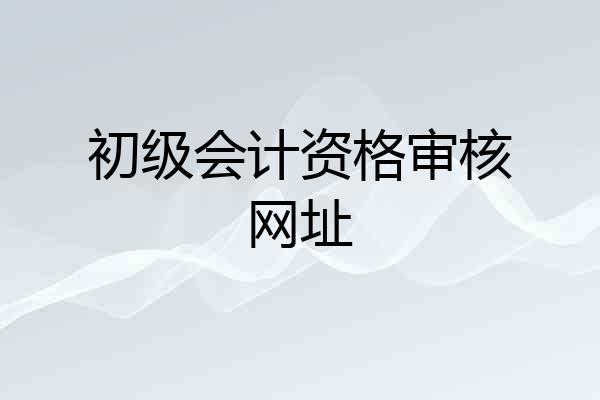 初级会计资格审核网址