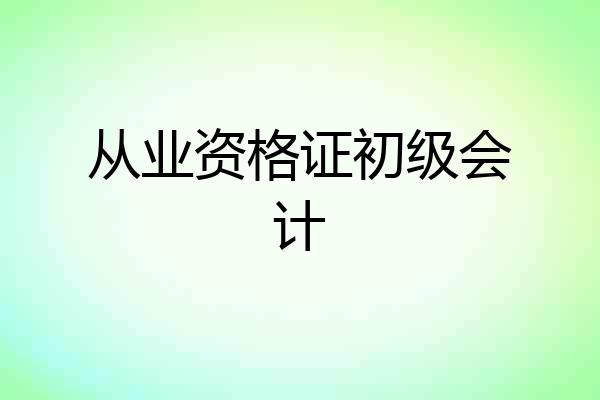 从业资格证初级会计