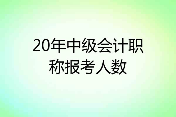 20年中级会计职称报考人数