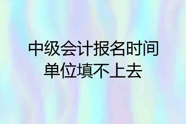 中级会计报名时间单位填不上去