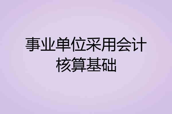 事业单位采用会计核算基础