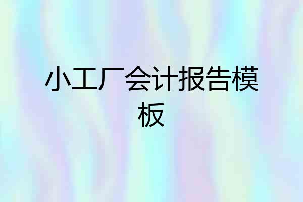 小工厂会计报告模板