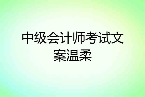 中级会计师考试文案温柔