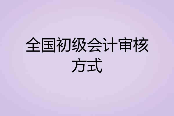 全国初级会计审核方式
