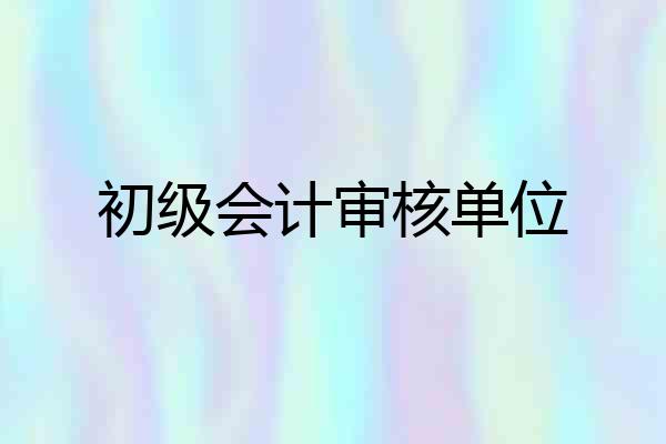 初级会计审核单位