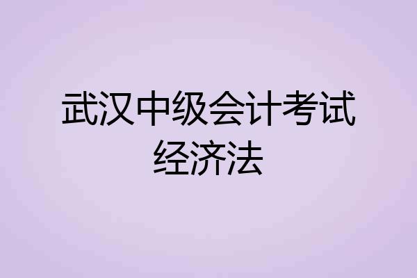 武汉中级会计考试经济法