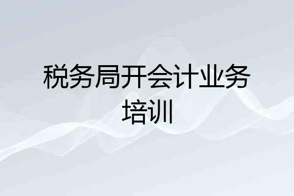税务局开会计业务培训