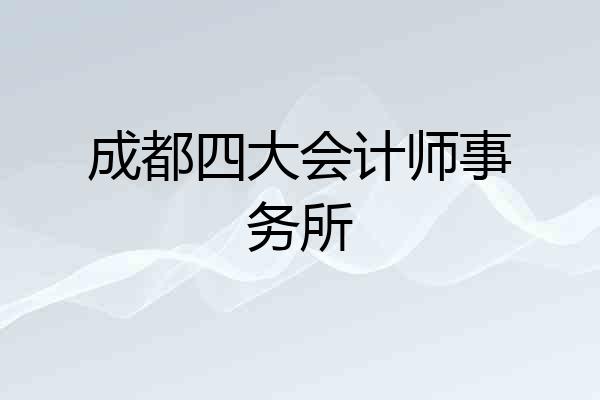 成都四大会计师事务所