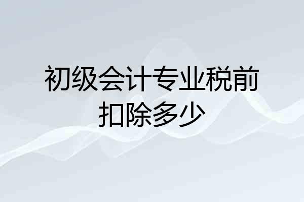 初级会计专业税前扣除多少