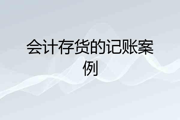 会计存货的记账案例