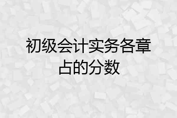初级会计实务各章占的分数