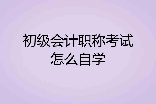 初级会计职称考试怎么自学