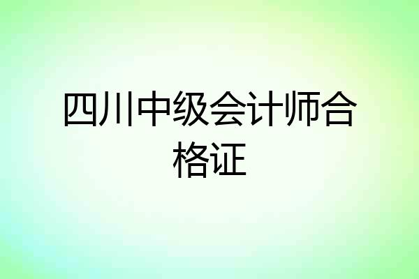 四川中级会计师合格证