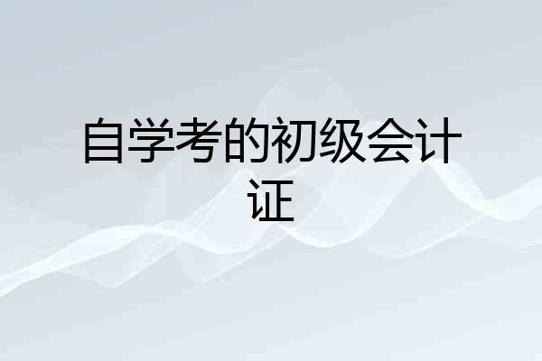 自学考的初级会计证