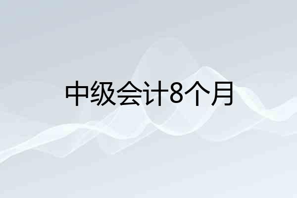 中级会计8个月