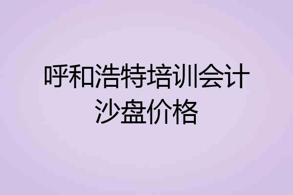 呼和浩特培训会计沙盘价格