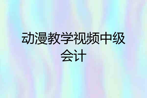 动漫教学视频中级会计