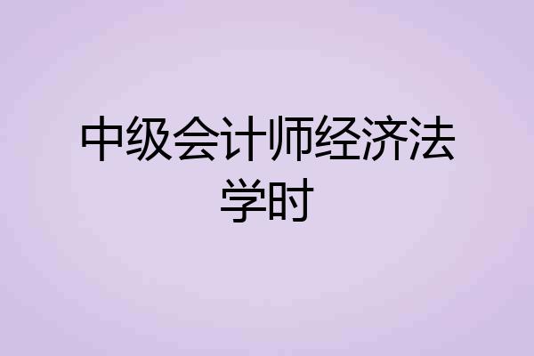 中级会计师经济法学时
