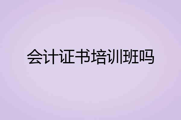 会计证书培训班吗