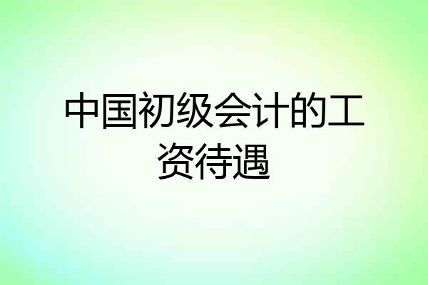 中国初级会计的工资待遇