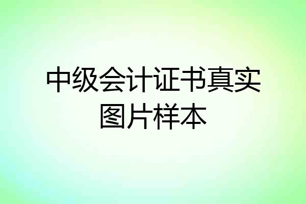 中级会计证书真实图片样本
