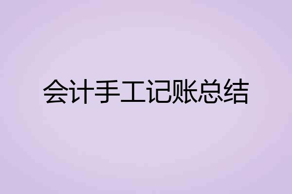 会计手工记账总结