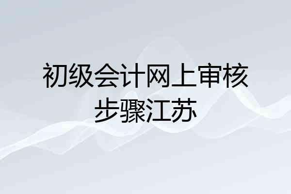 初级会计网上审核步骤江苏