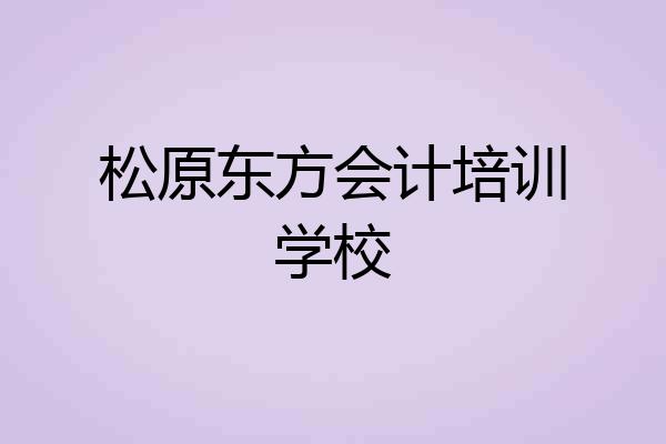 松原东方会计培训学校