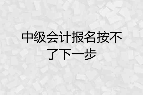 中级会计报名按不了下一步