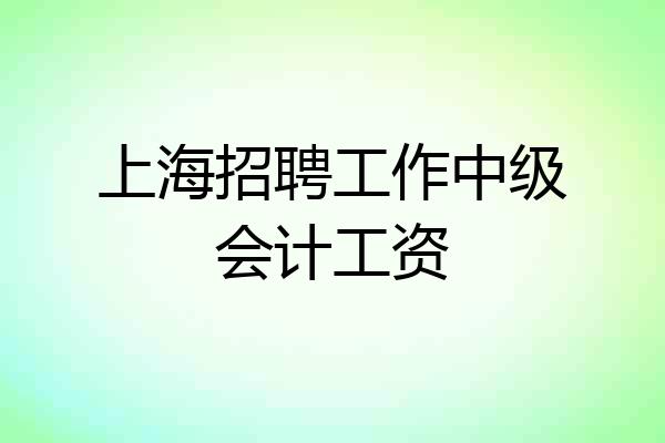 上海招聘工作中级会计工资
