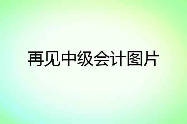 再见中级会计图片