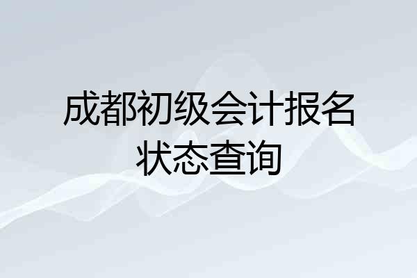 成都初级会计报名状态查询