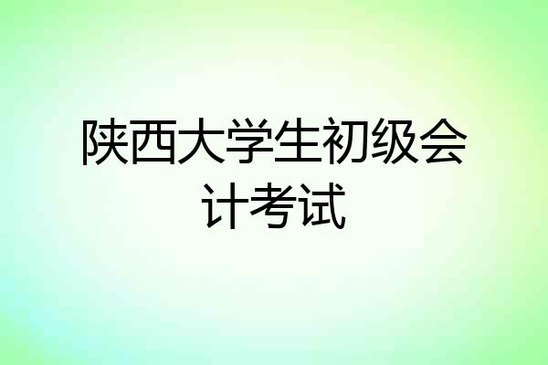 陕西大学生初级会计考试