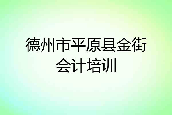 德州市平原县金街会计培训