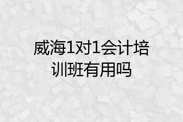 威海1对1会计培训班有用吗