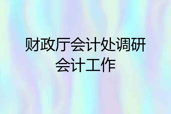 财政厅会计处调研会计工作