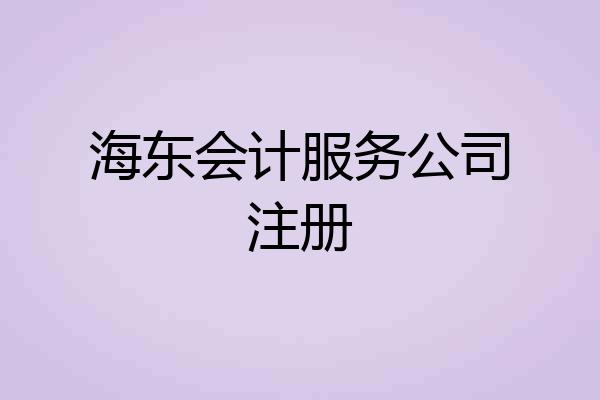 海东会计服务公司注册