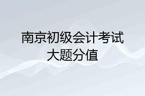 南京初级会计考试大题分值